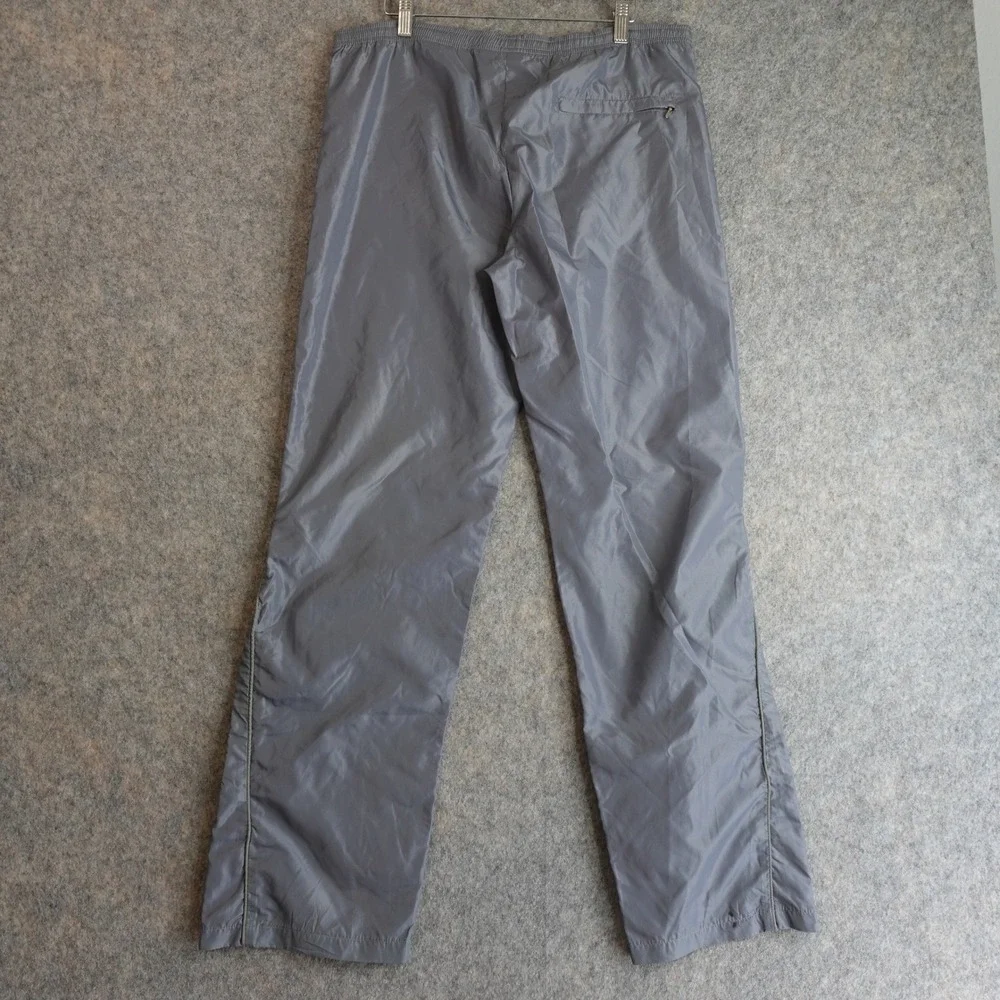 Vintage 80s Nike Windbreaker Track Pants Mens M Gray Nylon Ankle Zip Blue Tag